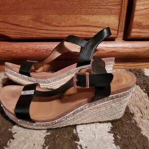 Sparkle T-Strap Wedges